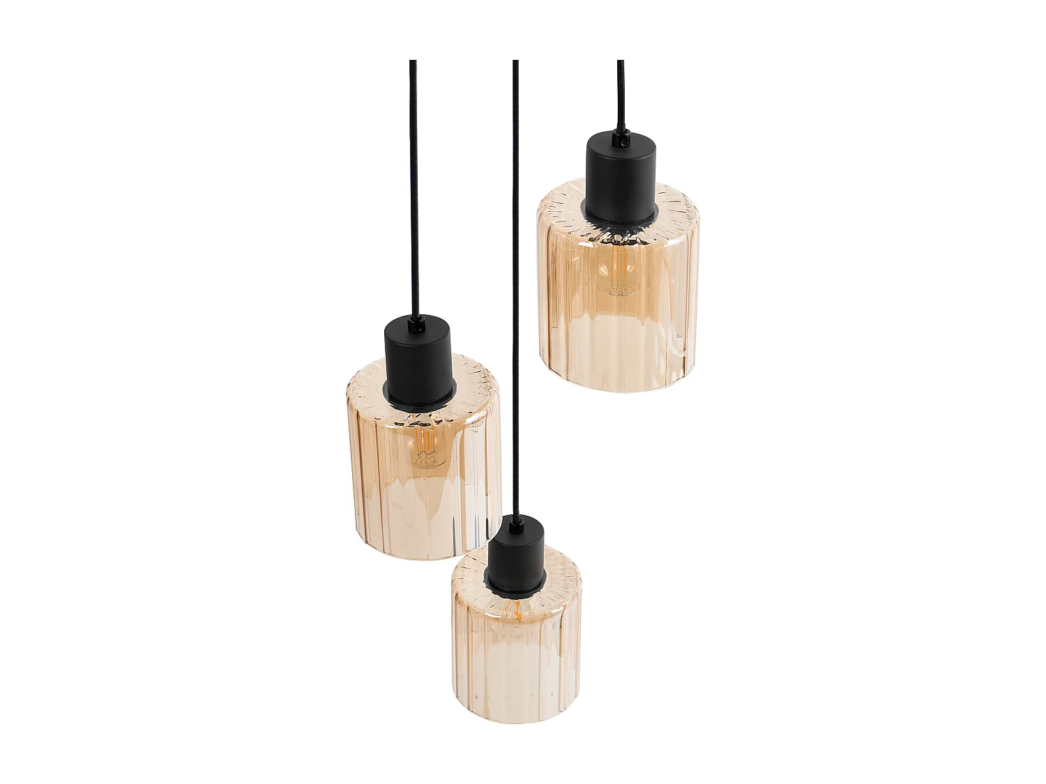 Lampes suspension à 3 lumières KITARE Verre Beige