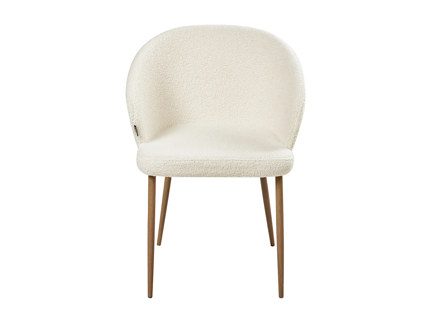 Lot de 2 chaises de salle à manger MASON Bouclé Blanc cassé/marron clair