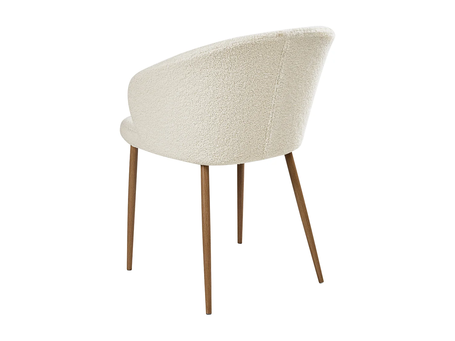 Lot de 2 chaises de salle à manger MASON Bouclé Blanc cassé/marron clair