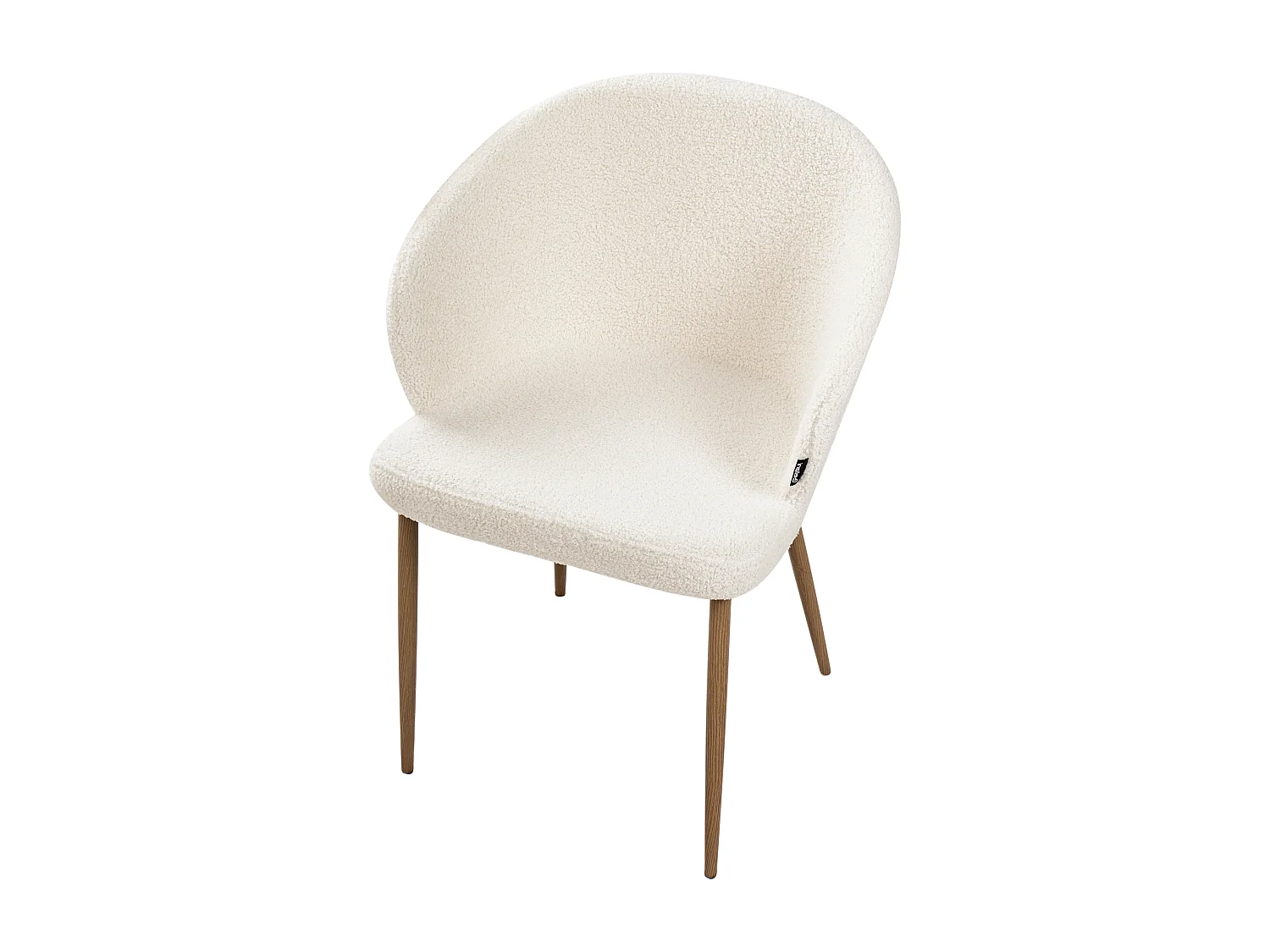 Lot de 2 chaises de salle à manger MASON Bouclé Blanc cassé/marron clair