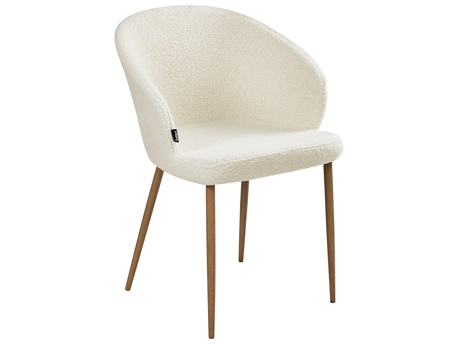 Set of 2 Dining Chairs MASON Boucle Off-White/ Light Brown
