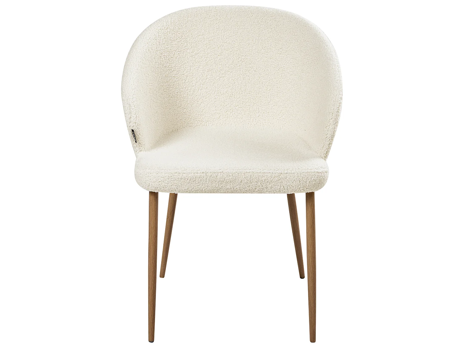 Set of 2 Dining Chairs MASON Boucle Off-White/ Light Brown
