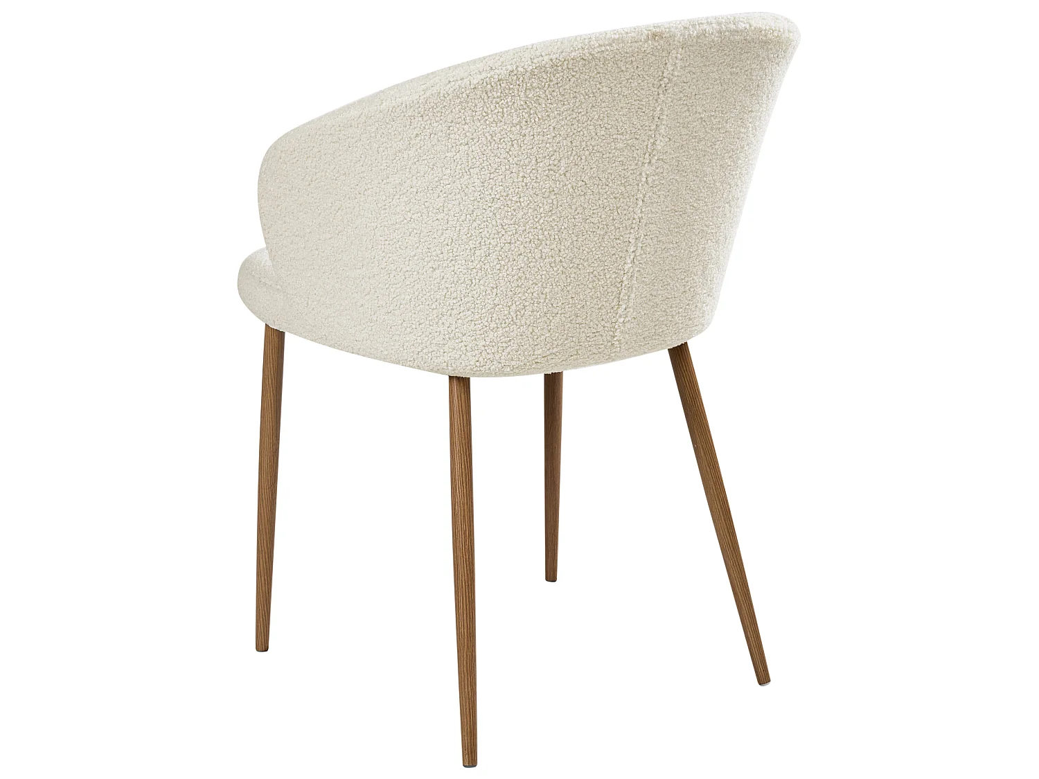 Set of 2 Dining Chairs MASON Boucle Off-White/ Light Brown