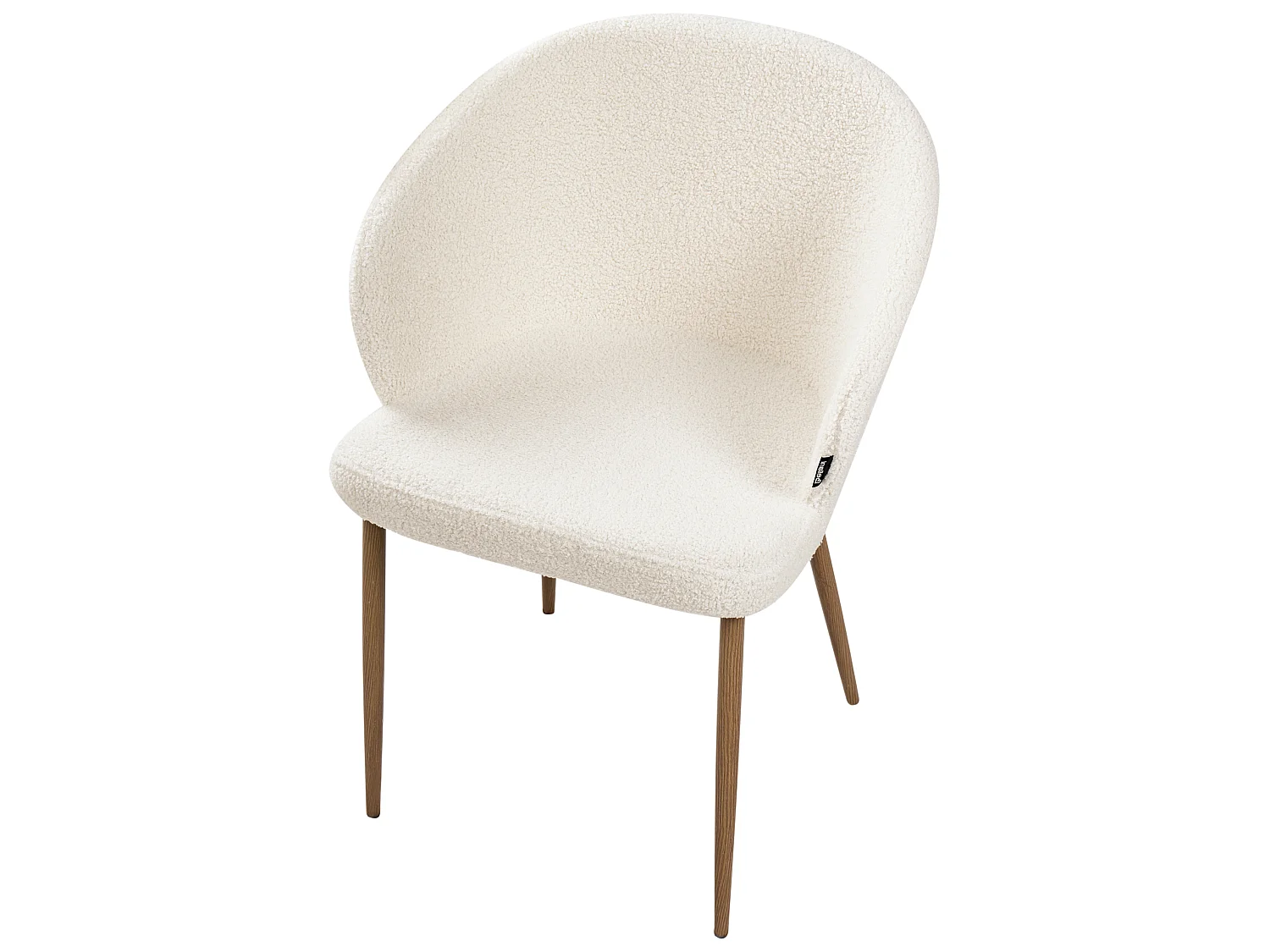 Set of 2 Dining Chairs MASON Boucle Off-White/ Light Brown