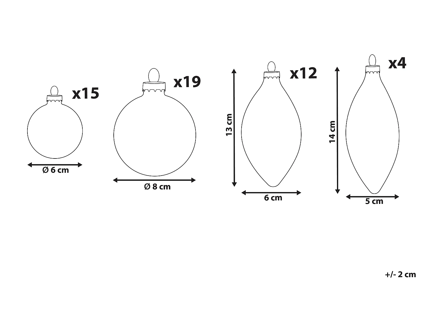 Lot de 50 boules SNOWFLAKE Verre Rouge/blanc