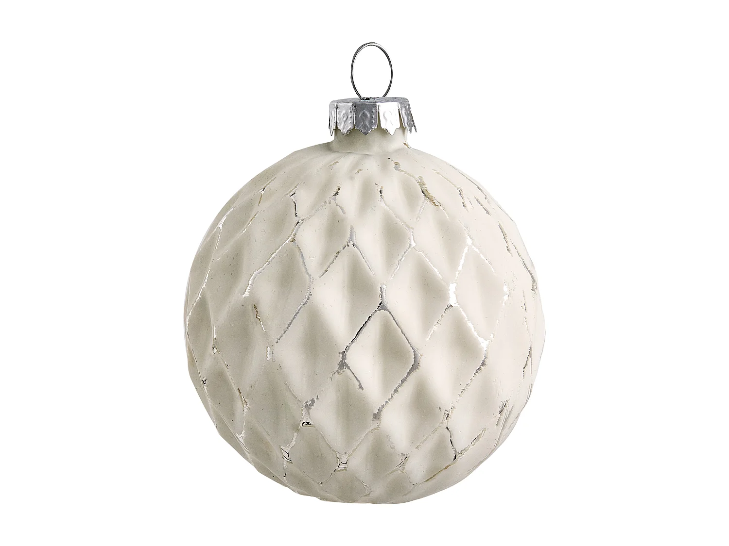 Lot de 50 boules SNOWFLAKE Verre Rouge/blanc