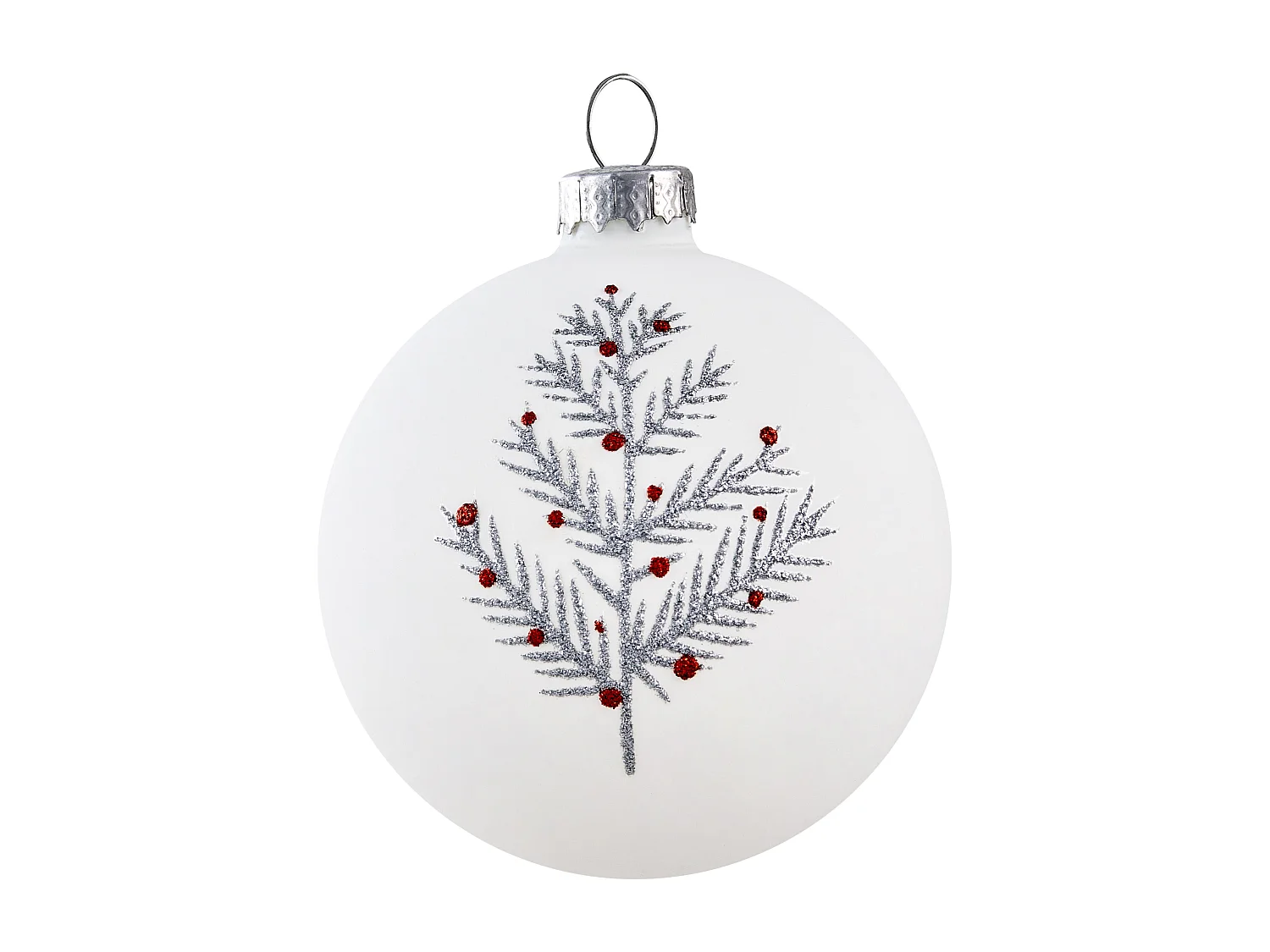 Lot de 50 boules SNOWFLAKE Verre Rouge/blanc