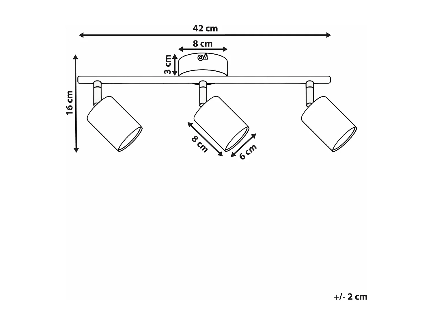 Spot à 3 lumières NYANDO Métal Blanc