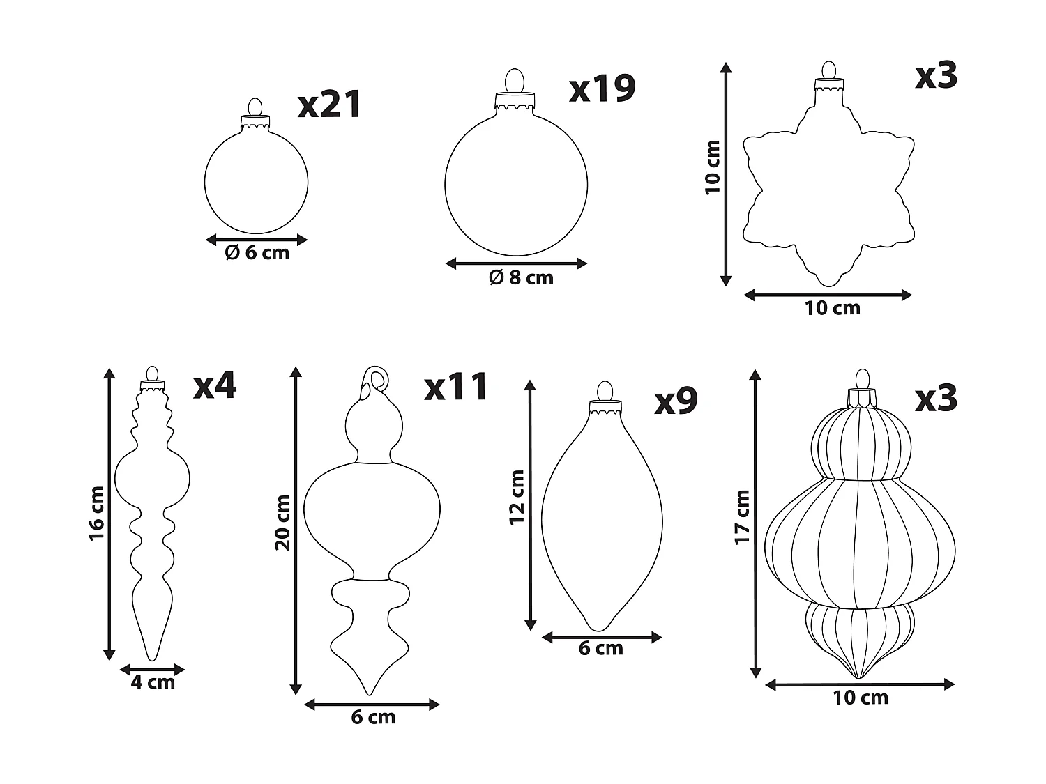 Lot de 70 boules TWINKLE Verre Rouge/vert