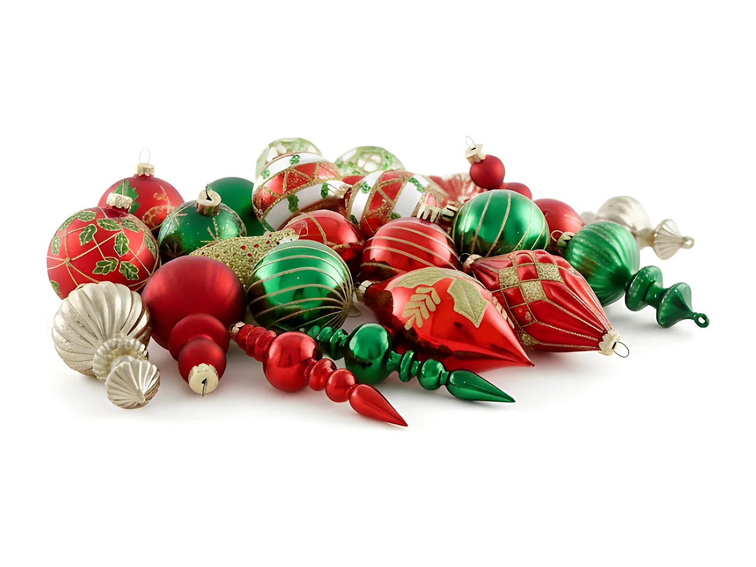 Lot de 70 boules TWINKLE Verre Rouge/vert