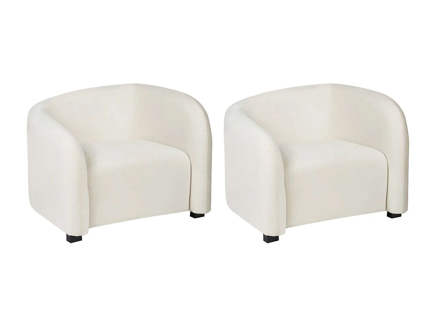 Lot de 2 fauteuils VELTADA Velours Blanc cassé