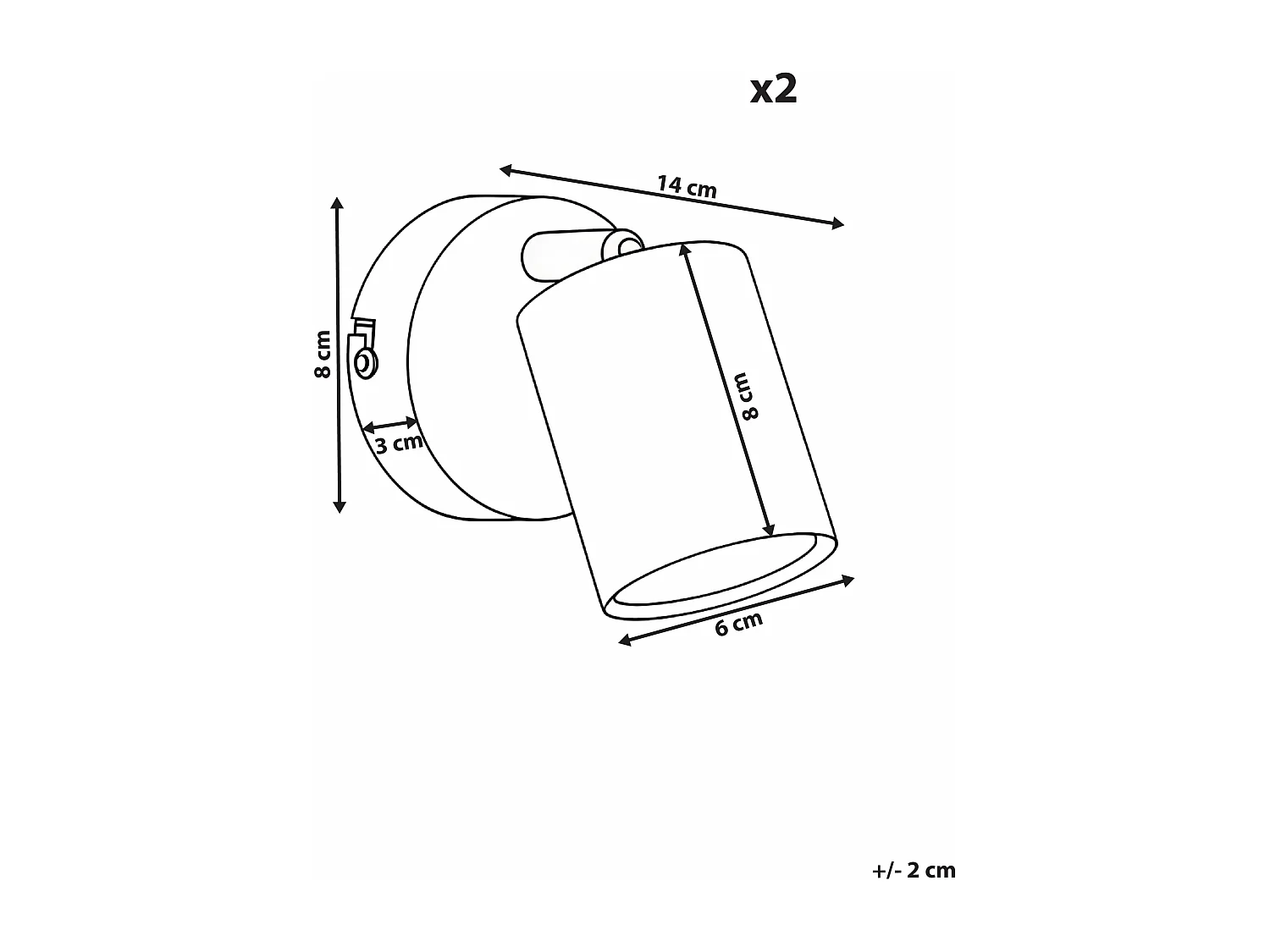 Lot de 2 lampes murales NYANDO Métal Noir