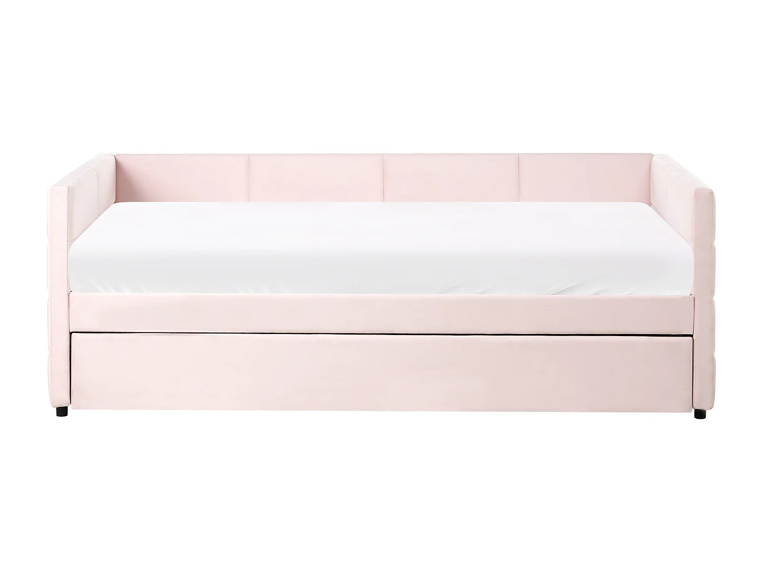 Lit gigogne Velours CHAVONNE 90 x 200 cm Rose