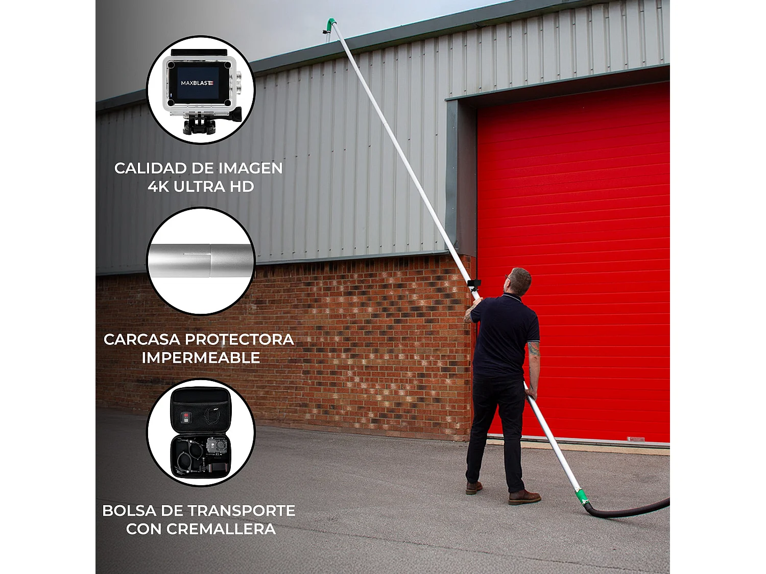 Dakgootstofzuigerstangen met Camera