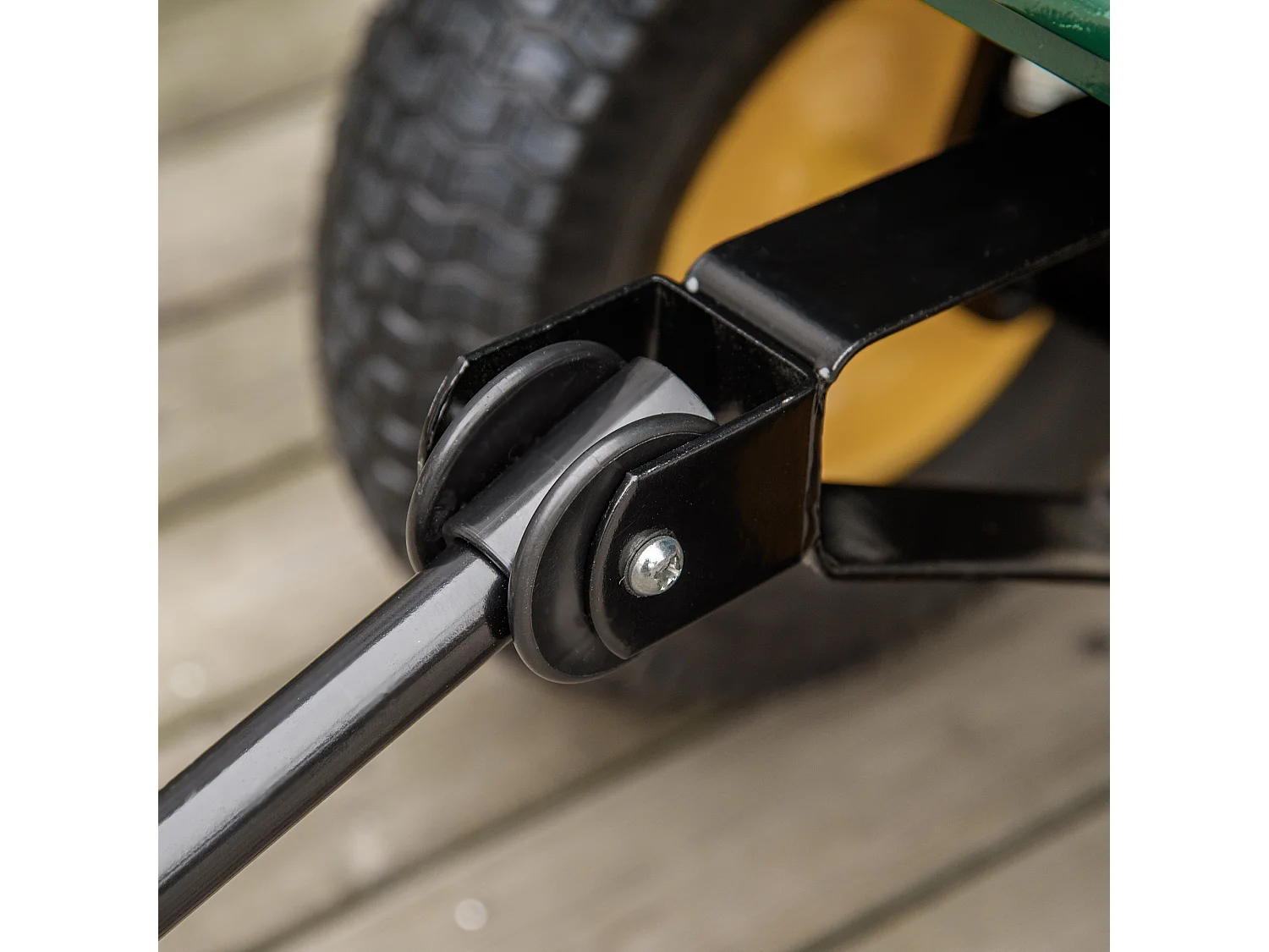 Carrello da giardino 342l con maniglia pareti laterali ribaltabili e 4 ruote