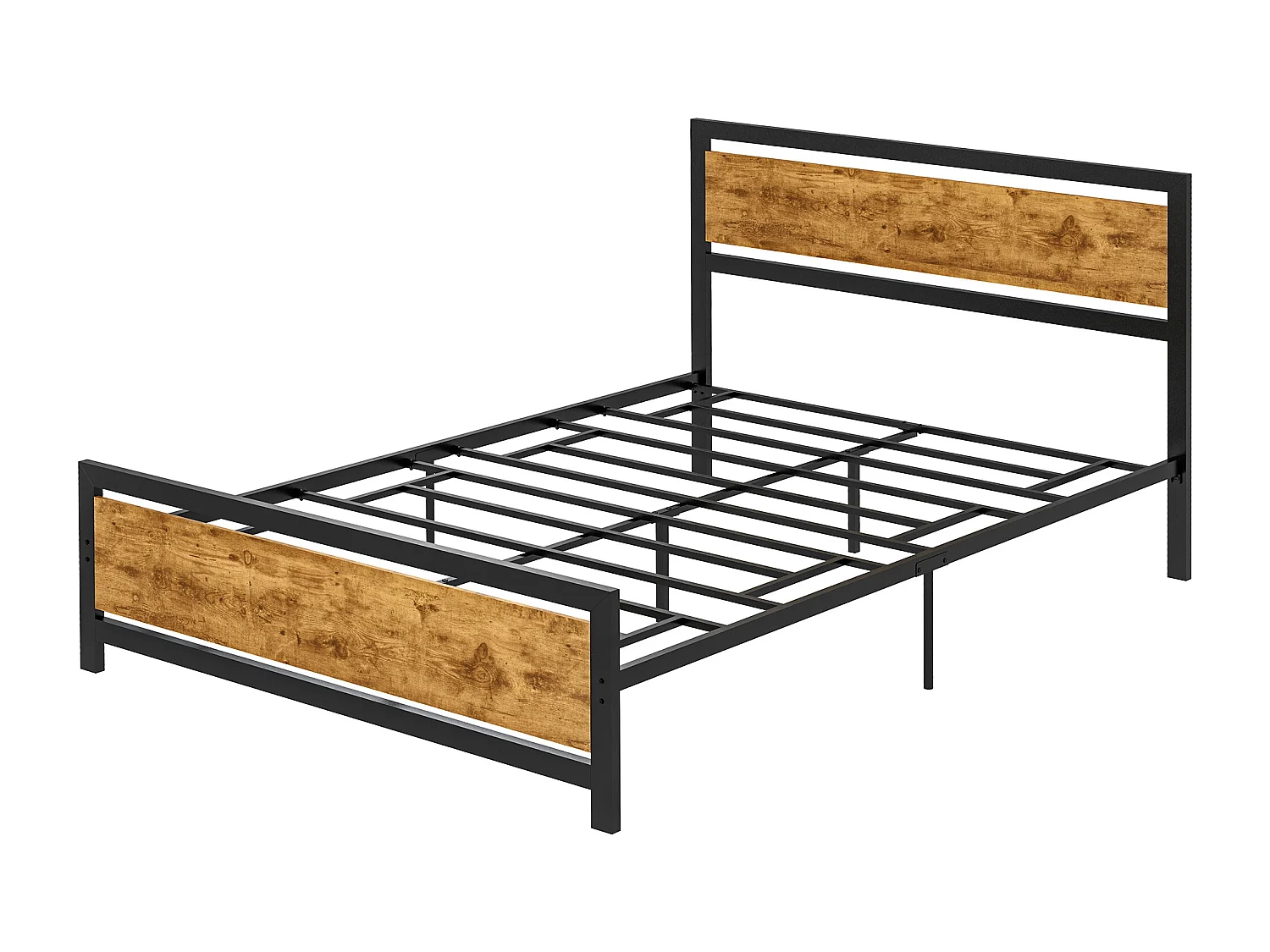 Letto 1 piazza e mezza con doghe in stile industriale 140x200cm