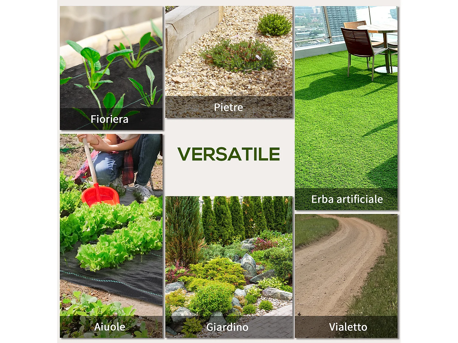 Telo per pacciamatura 100x2 m, traspirante e anti-uv