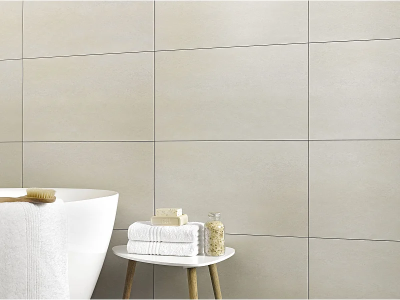 panneaux muraux douche - dalle pvc dumawall+ beige 37,5 cm ht x 65 cm lg - lot de 8 plaques - 1,95 m2