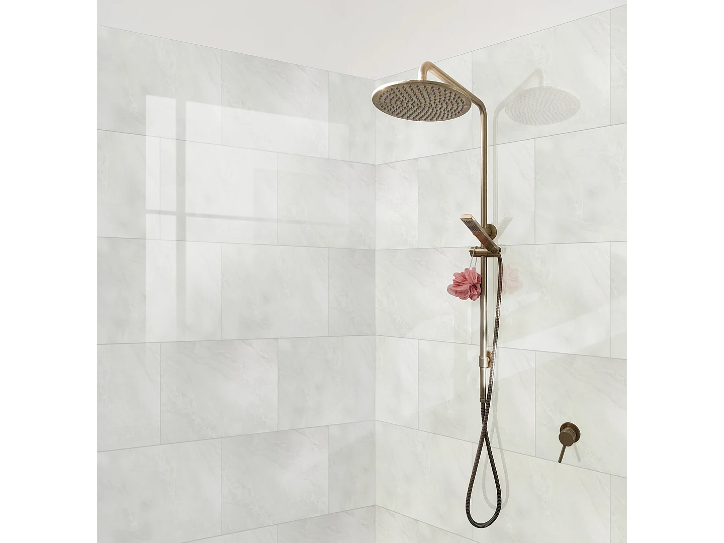 panneaux muraux douche - dalle pvc dumawall+ gloss evora 37,5 cm ht x 65 cm lg - lot de 8 plaques - 1,95 m2