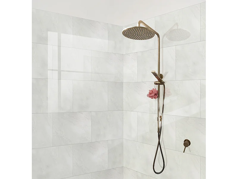 panneaux muraux douche - dalle pvc dumawall+ gloss evora 37,5 cm ht x 65 cm lg - lot de 8 plaques - 1,95 m2