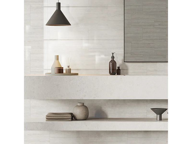 panneaux muraux douche - dalle pvc dumawall+ gloss travis 37,5 cm ht x 65 cm lg - lot de 8 plaques - 1,95 m2