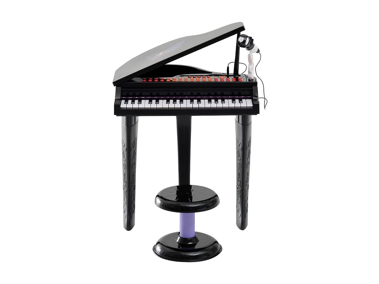 Pianoforte elettrico giocattolo per bambini abs nero