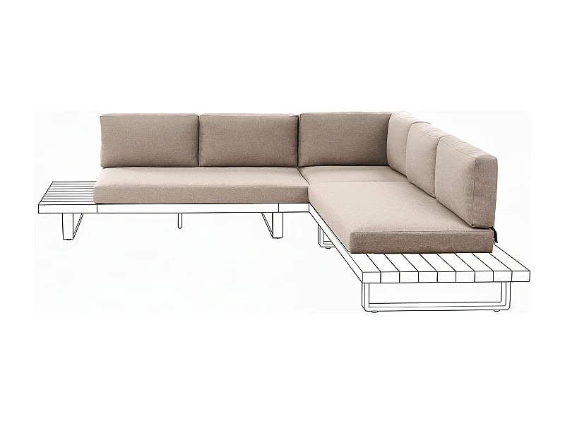 Ensemble de housses de coussins d'extérieur MYKONOS Taupe