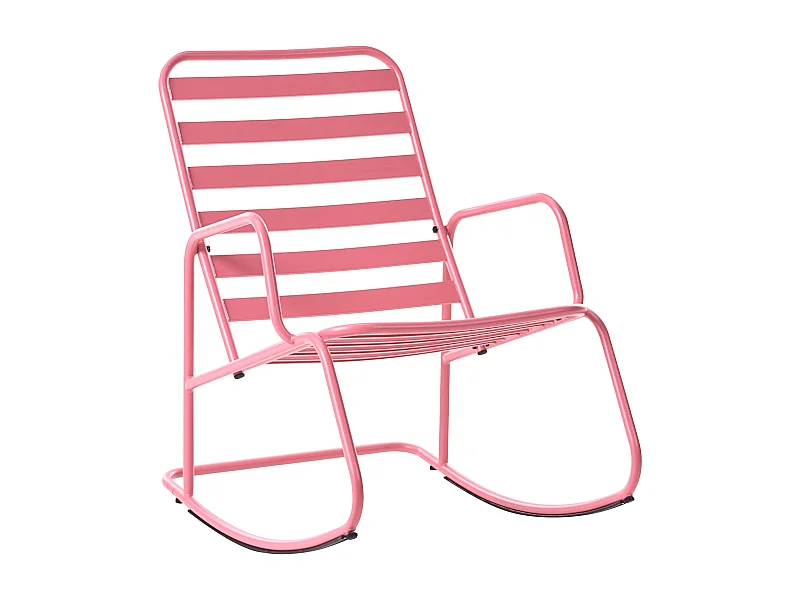 Fauteuil à bascule de jardin TURI Métal Rose