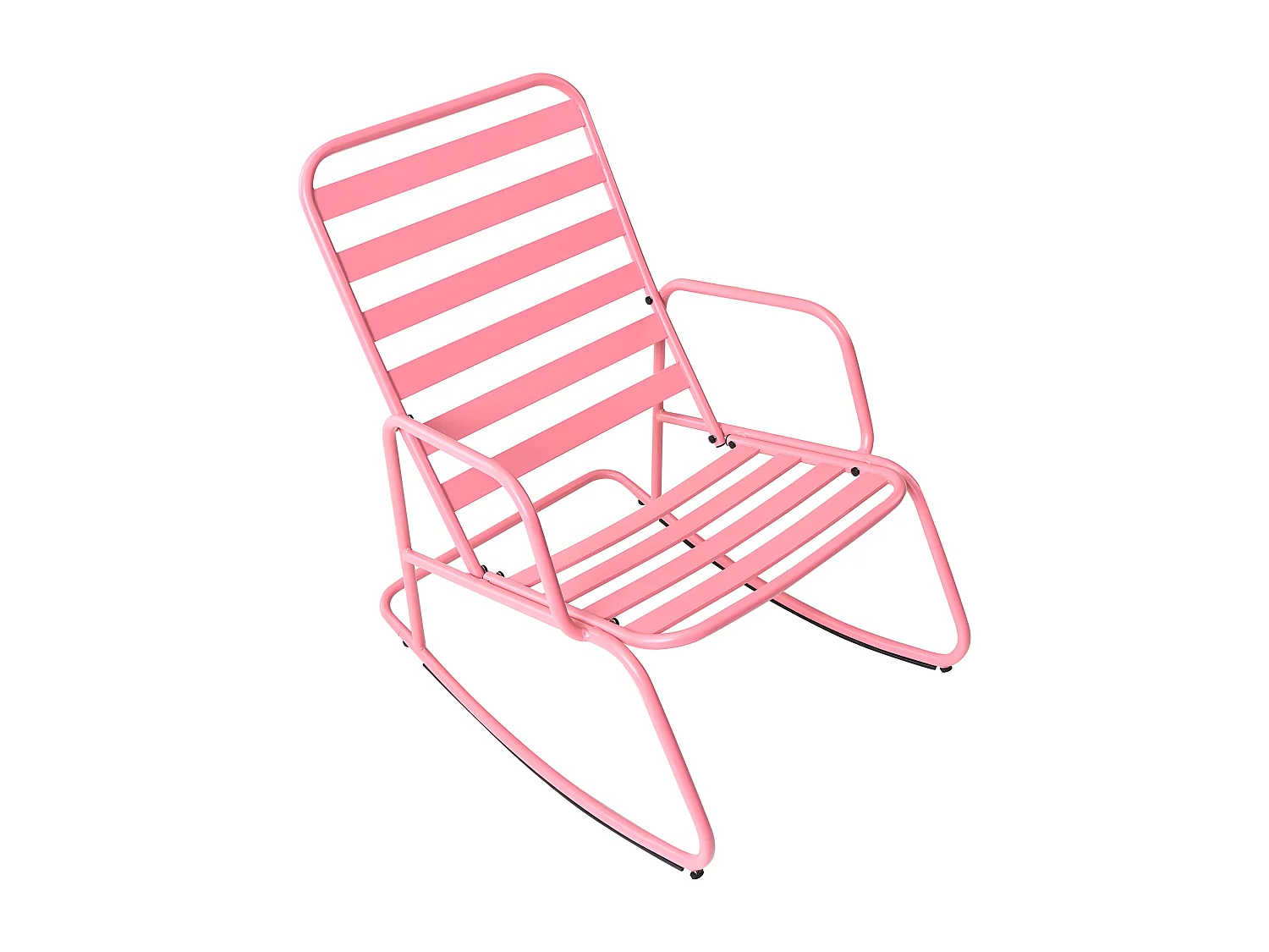 Fauteuil à bascule de jardin TURI Métal Rose