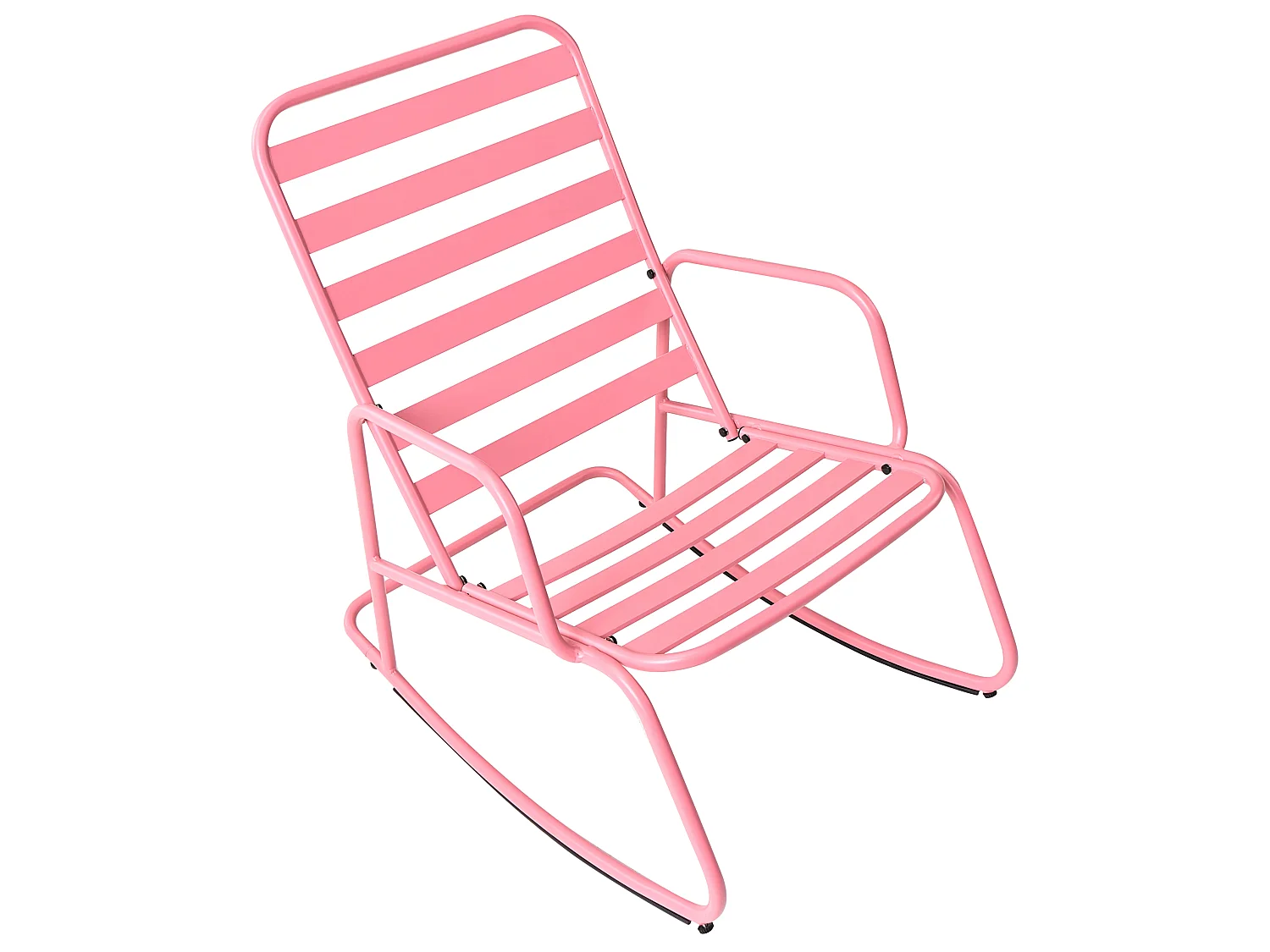 Fauteuil à bascule de jardin TURI Métal Rose