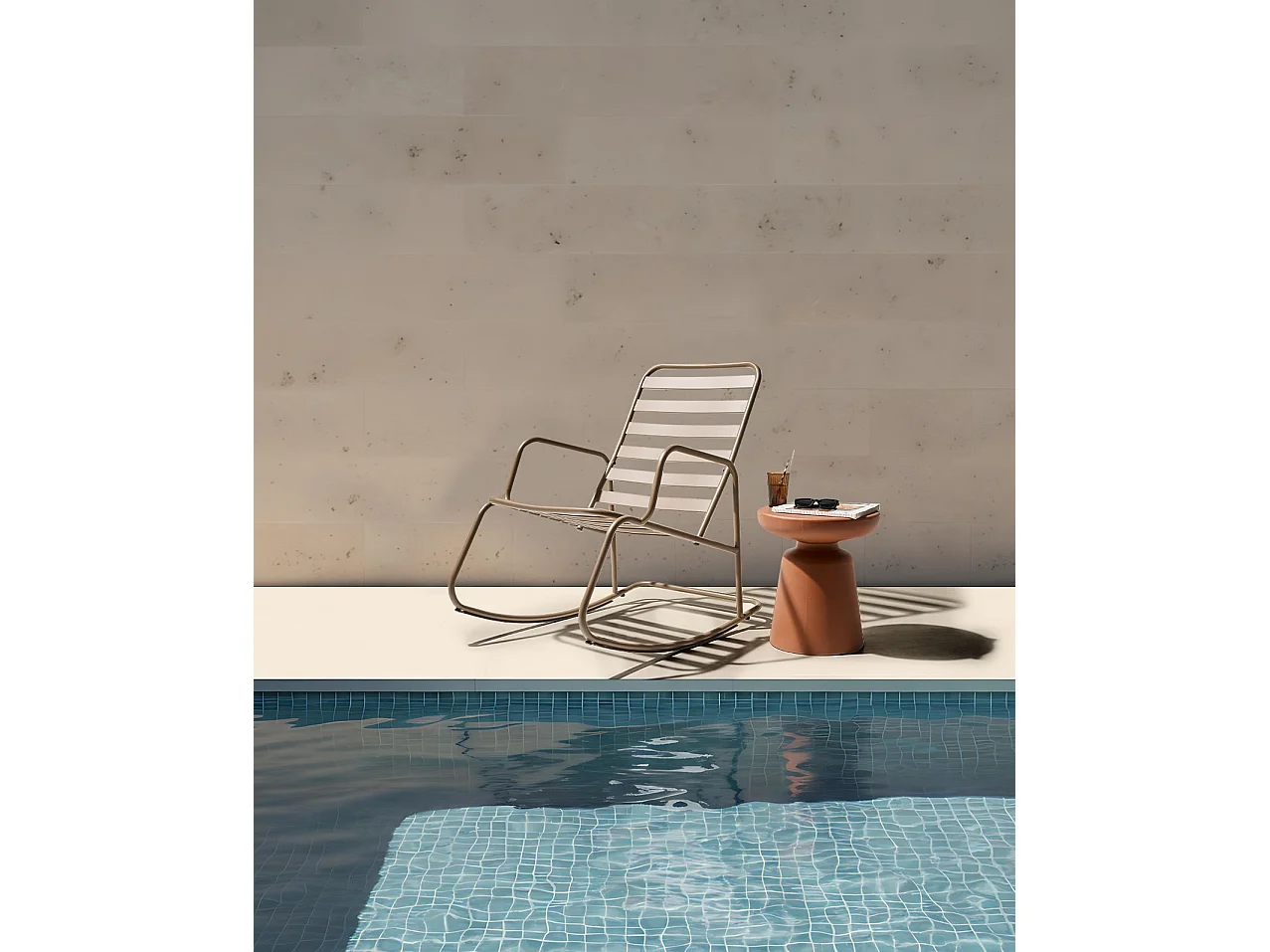 Fauteuil à bascule de jardin TURI Métal Taupe