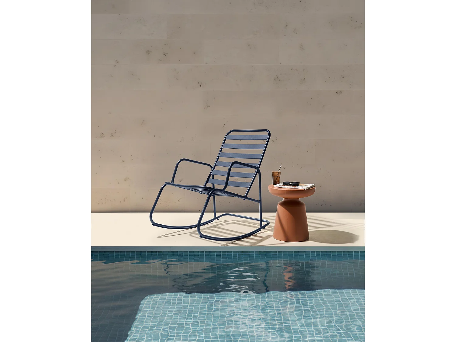 Fauteuil à bascule de jardin TURI Métal Noir