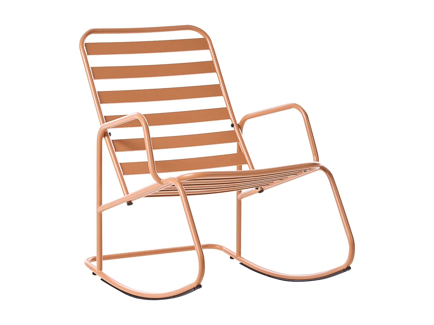 Fauteuil à bascule de jardin TURI Métal Marron doré