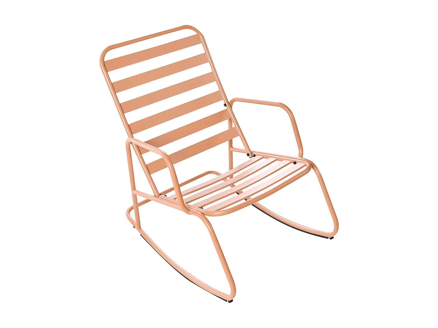 Fauteuil à bascule de jardin TURI Métal Marron doré