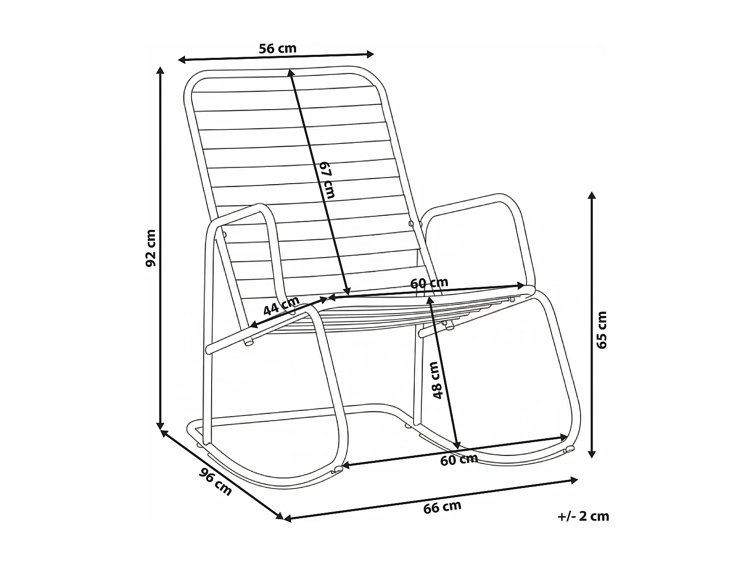 Fauteuil à bascule de jardin TURI Métal Vert