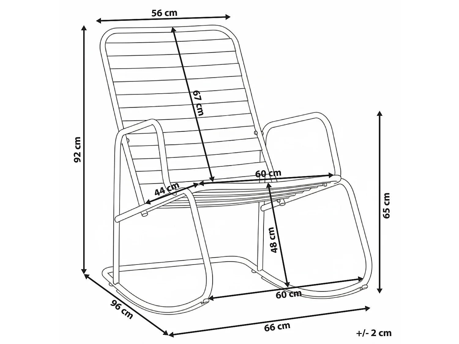 Fauteuil à bascule de jardin TURI Métal Vert