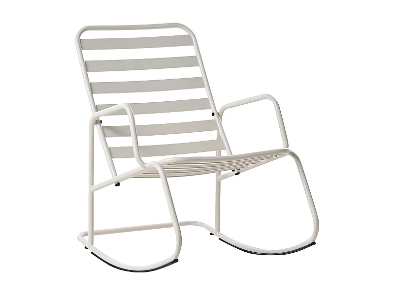 Fauteuil à bascule de jardin TURI Métal Blanc cassé
