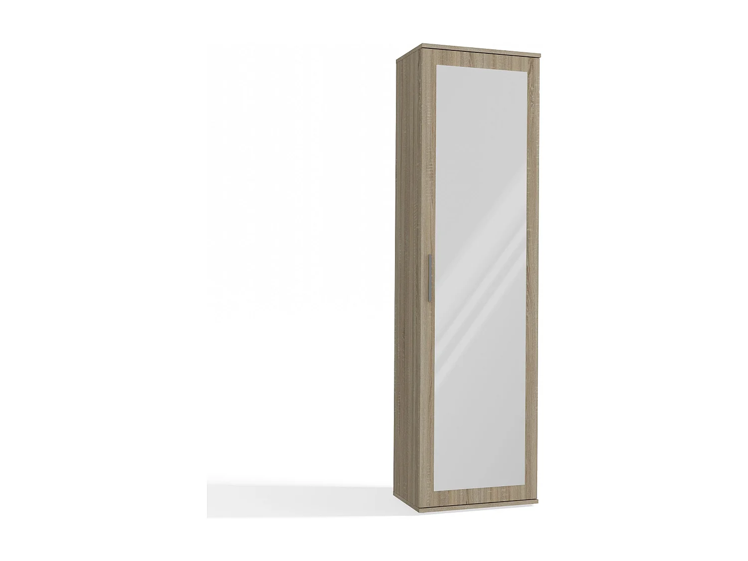 Szafa Duo | Dąb Sonoma|  Nowoczesna Szafa z lustrem | 50x35x180 cm | Przedpokój