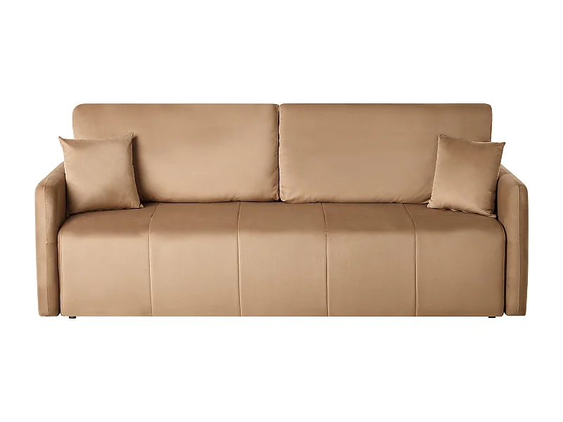 Canapé-lit 3 places EGGE Velours Marron clair