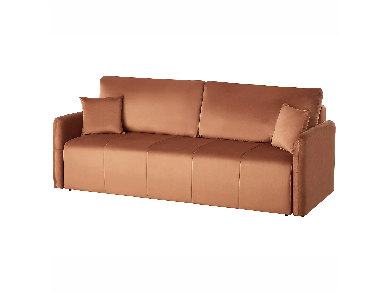 Sofa Bed 3 Seater EGGE Velvet Golden Brown