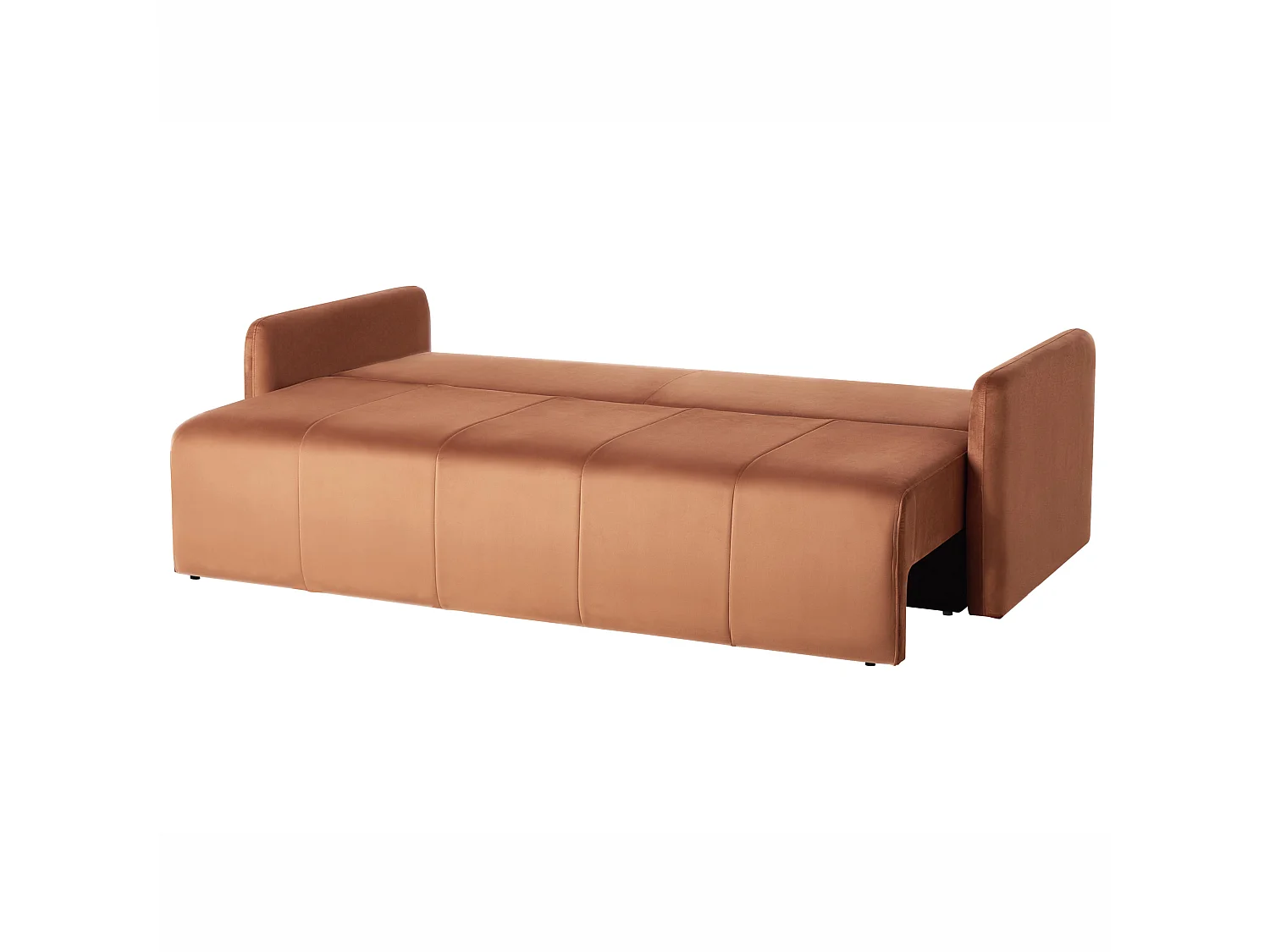 Sofa Bed 3 Seater EGGE Velvet Golden Brown