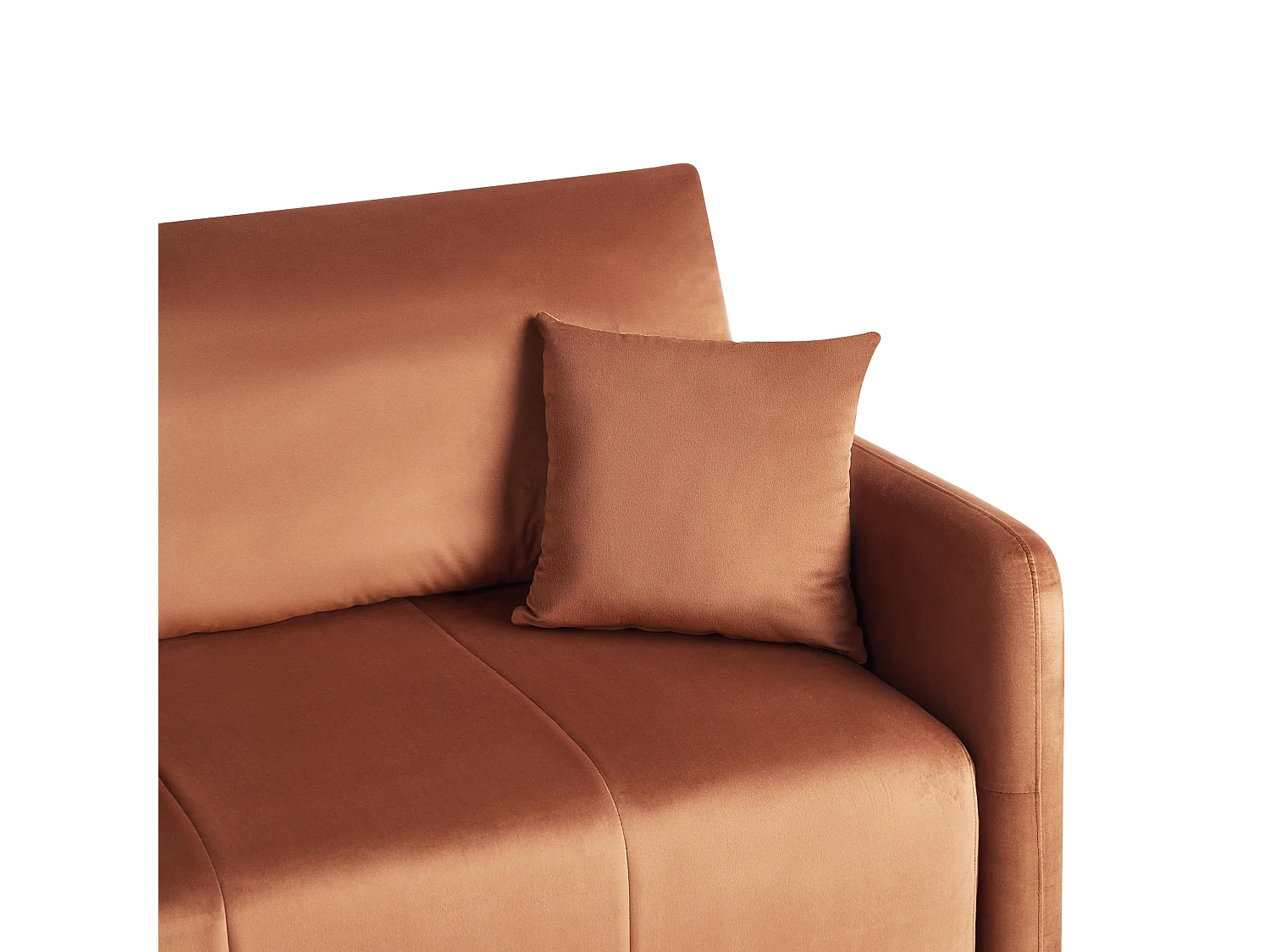 Sofa Bed 3 Seater EGGE Velvet Golden Brown