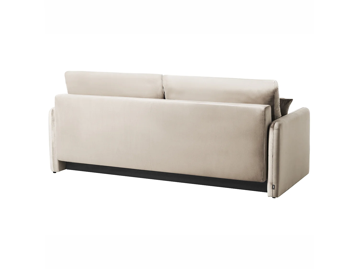 Canapé convertible 3 places en velours taupe EGGE