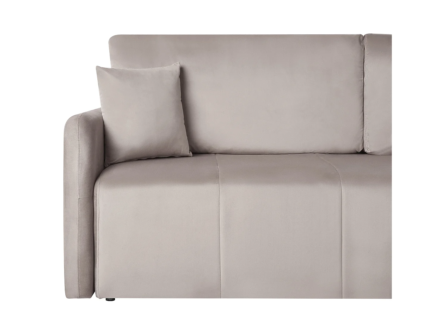 Canapé convertible 3 places en velours taupe EGGE