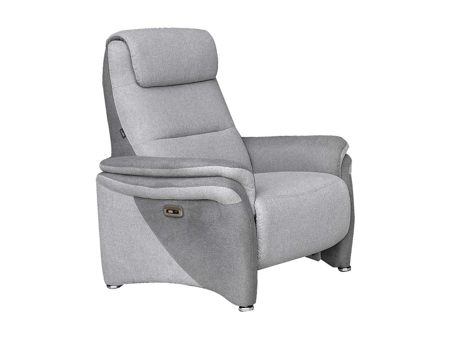 Fauteuil relax électrique tissu polyester gris clair et gris foncé - NADIR