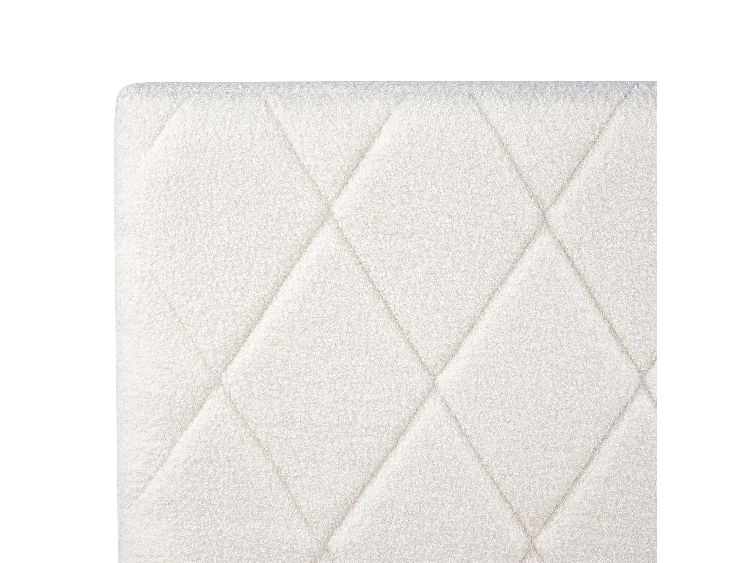 Lit ottoman Bouclé ROCHEFORT 180 x 200 cm Blanc cassé