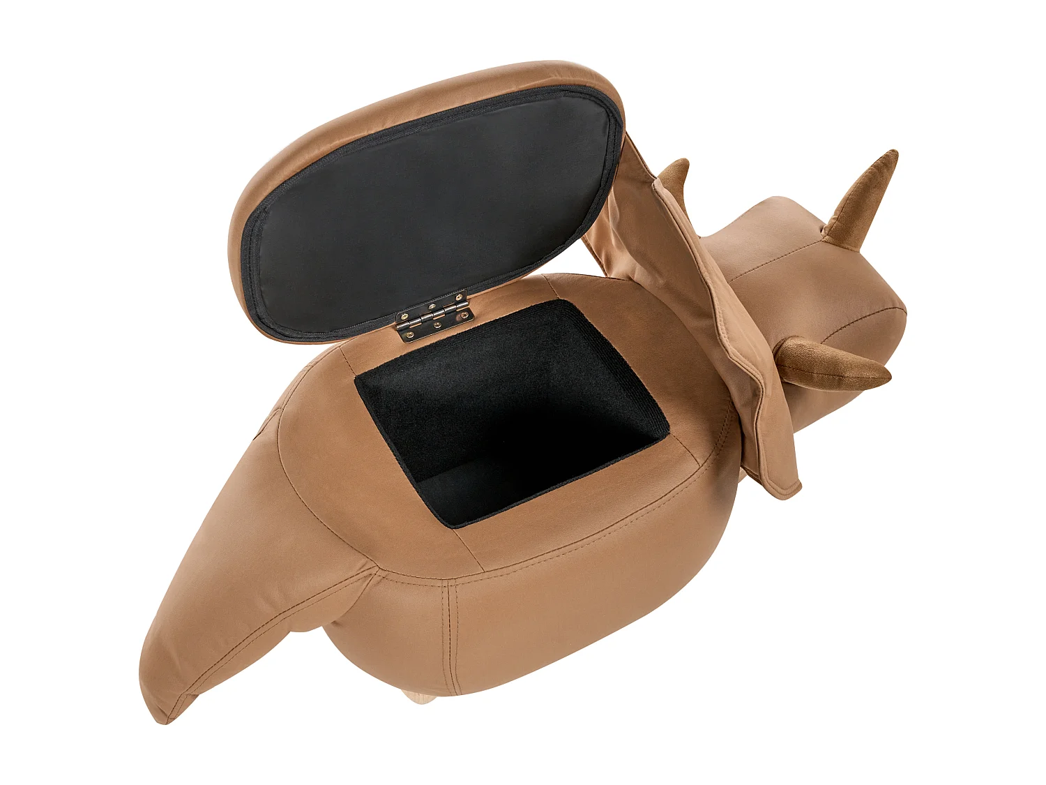 Tabouret de rangement animal TRICERATOPS Tissu Marron