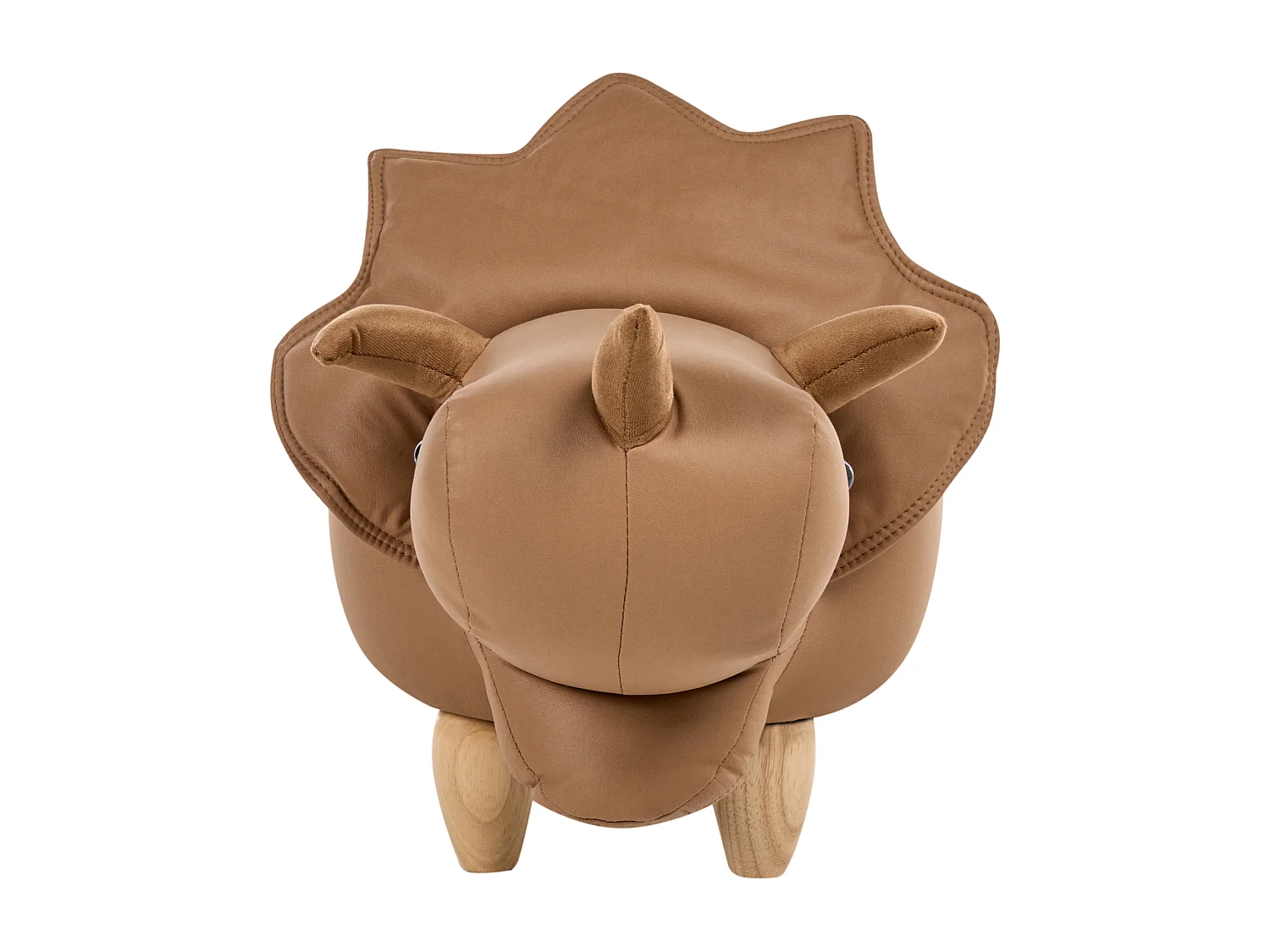 Tabouret de rangement animal TRICERATOPS Tissu Marron Dinosaure
