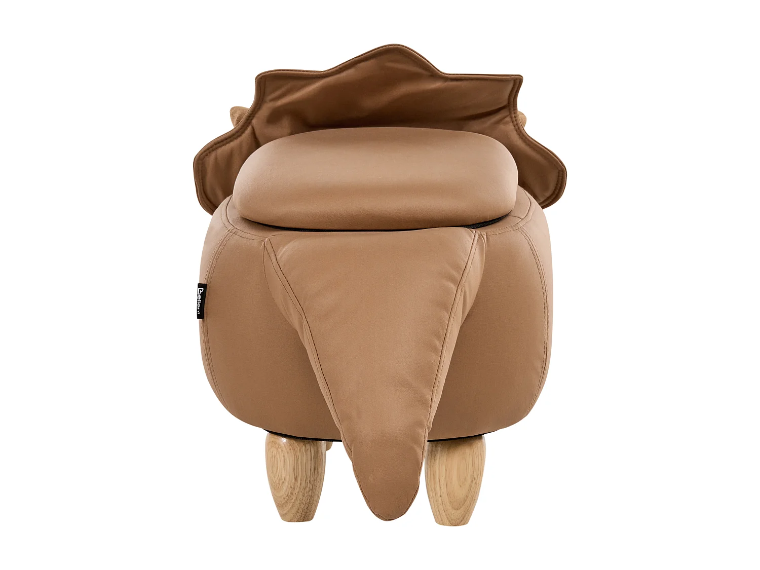 Tabouret de rangement animal TRICERATOPS Tissu Marron Dinosaure