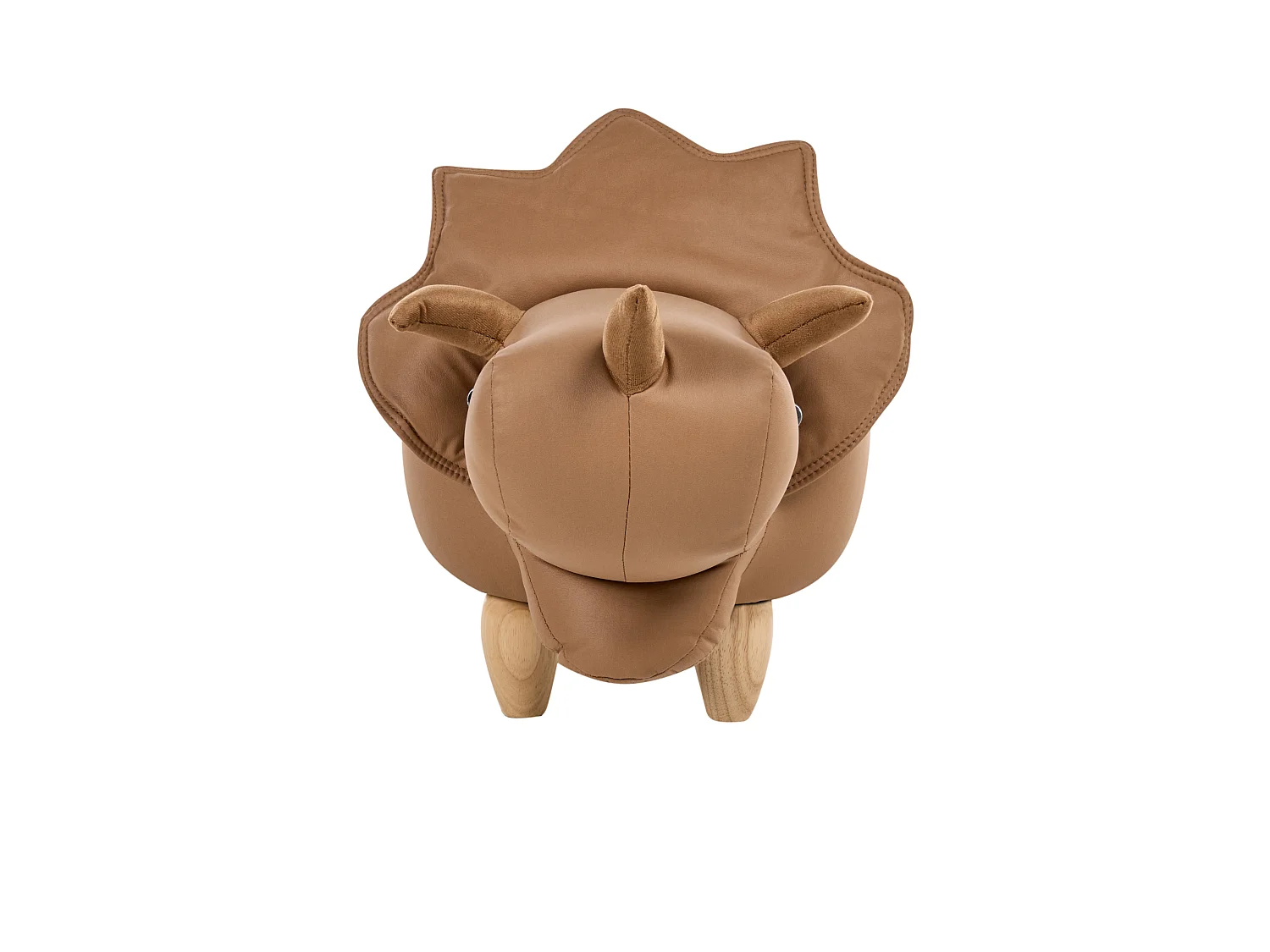 Tabouret de rangement animal TRICERATOPS Dinosaure Tissu Marron